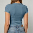 thumbnail image 7 of Womens Short Sleeve T Shirts - Summer Tops Slim Fit Y2k Basic Tee for Workout Royal Blue S, 7 of 7