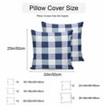 thumbnail image 3 of Waterproof Throw Pillow Covers Set of 2, 24x24 Inch Navy Blue Plaid Decorative Pillowcases Outdoor Pillow Slip Cushion Covers Set for Couch Tent Spring Farmhouse Buffalo Checkered, 3 of 7