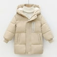 thumbnail image 4 of CYRBOKO Toddler Girls' Puffer Jackets, Thermal Heavyweight Cotton Full Zip Winter Clothing Beige Size 4-5 T, 4 of 9