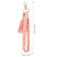 thumbnail image 2 of WRISTBIQUE Accesorio Llavero Rosa Hecho A Mano Con Estilo Étnico Y Detalle De Borlas, 2 of 7