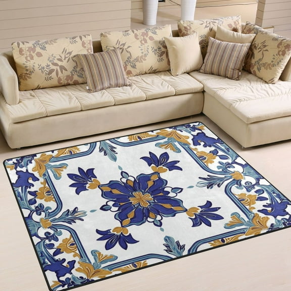 BZSMCE Vintage Area Rugs Design Art Regular Pattern Creative Area For Home