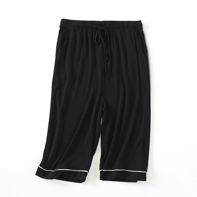 Pantalones cortos de color liso para hombre, pantalones cortos finos para dormir, ropa de casa para hombre, pantalones cortos para dormir, pijamas para hombre