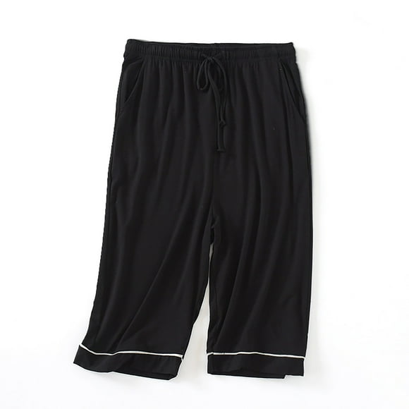 Pantalones cortos de color liso para hombre, pantalones cortos finos para dormir, ropa de casa para hombre, pantalones cortos para dormir, pijamas para hombre