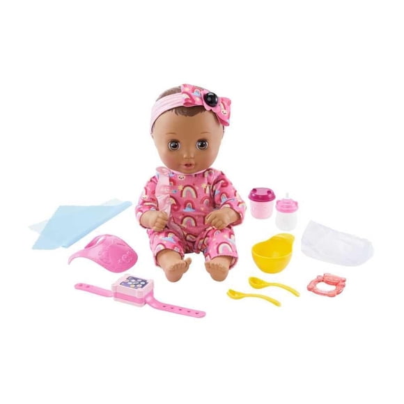 Muñeca Little Mommy Wonderwatch Baby Overol Rosa