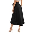 thumbnail image 6 of ZXSXSY Women's High Waist Flowy Irregular Hem Lace Up Midi Skirt, 6 of 6