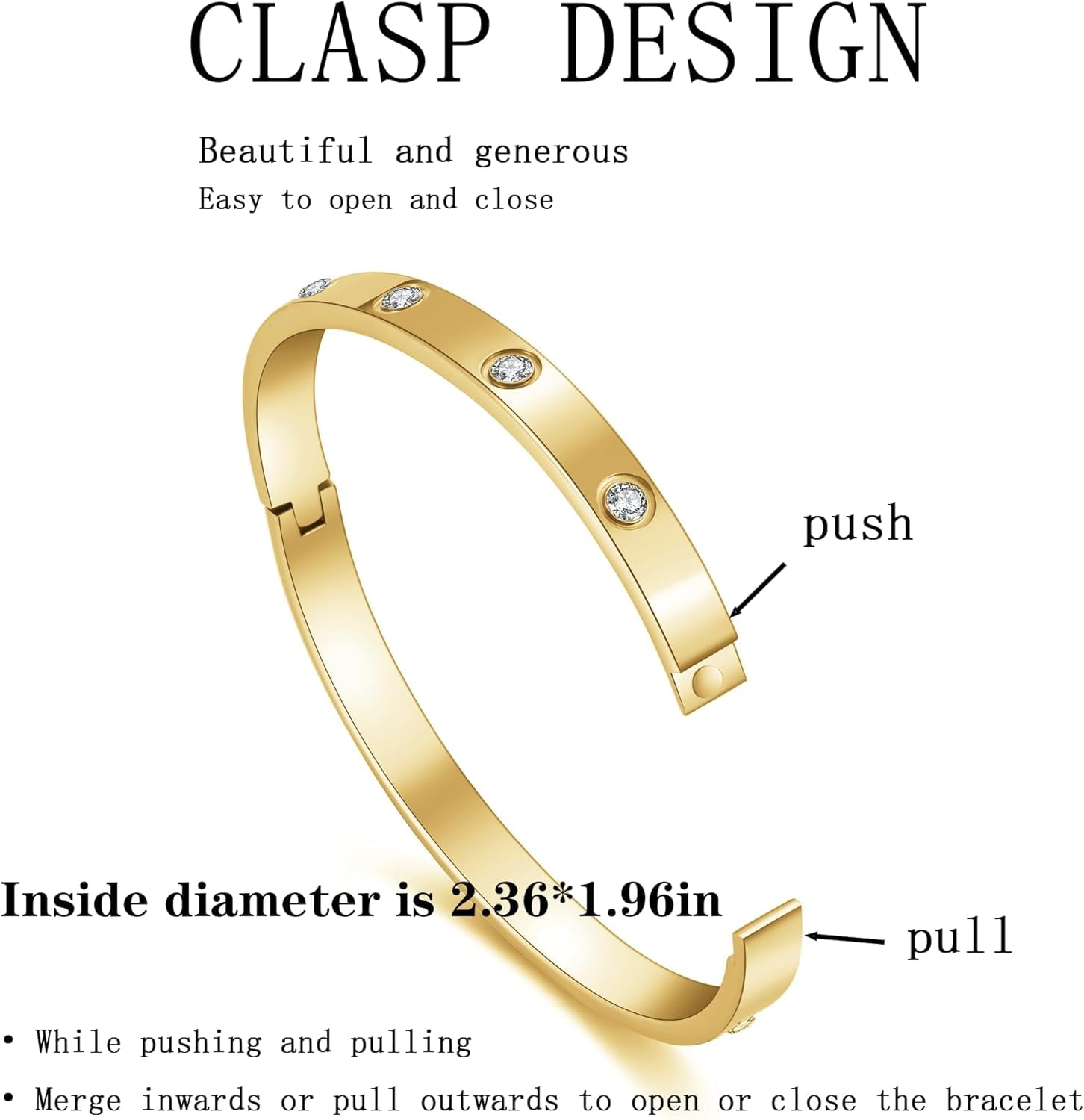 18K Gold Plated Clover Bracelet Love bangle Set for Women - Stack