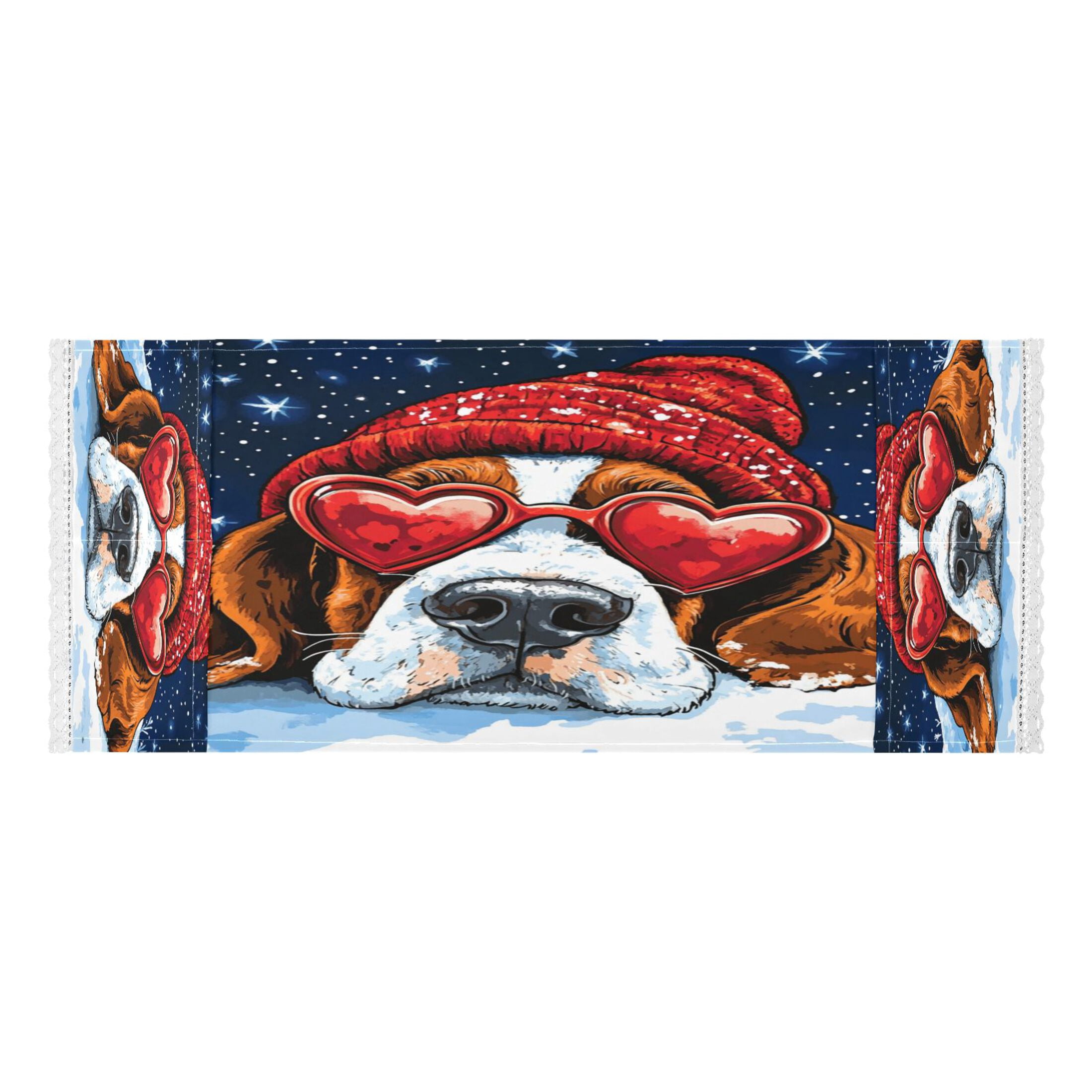 WOBOGO Snow Basset Hound Washing Machine Cloth Dryer Refrigerator Top Cover Protective Non-Slip Mat For Kitchen Laundry