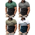 thumbnail image 5 of Hanerdun Men Zipper Polo Shirts Casual Tops Male Short Sleeve Blouse Light Green S, 5 of 5