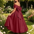 thumbnail image 4 of Shihyeh Girls Strapless Satin Ball Gown With Bow Flower Girl Dress For Wedding Bridesmaid Pageant Birthday Party Floor Length A-Line Dress For Kids Teens, 4 of 9