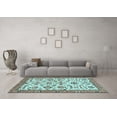 thumbnail image 3 of Ahgly Company Indoor Square Abstract Light Blue Modern Area Rugs, 3' Square, 3 of 4