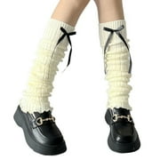 Komoo Womens Girls Ribbed Knit Leg Warmers Kawaii Leg Warmer Goth Harajuku Leg Warmer Boot Cuffs Cover