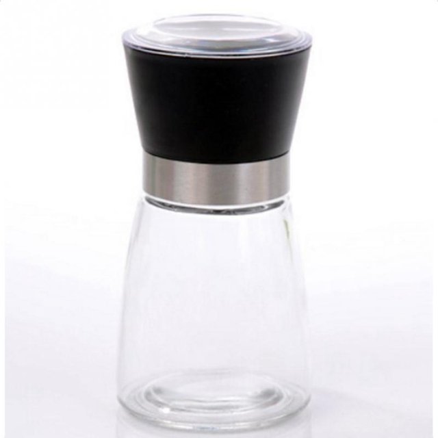 Molinillo de pimienta, vidrio, sal, hierbas, especias, mano, manual, cocina, barbacoa, condimento, herramientas de cocina, negro Adepaton CKCH9NYHV