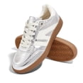 thumbnail image 5 of LUCKY STEP Womens Classic Retro Gum Sole Fashion Sneakers Genuine Leather Anti Slip Casual Shoes,Silver, 5 of 6