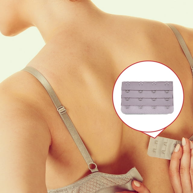 Extension Strap Bra Extenders Buckle 4 Hook Breathable Accessories Replacement Gadgets Brassiere Practical Accessories Adjustable Replacement 3 Rows Underwear gray purple