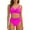 Hot Pink--Tankini Swimsuits for Women, variant on Ruched Bikini Sets for Women Push Up Tummy Control Swimsuits Twist Front Top Bathing Suit Two Piece Sporty Bikinis Set High Waisted Beach Swimwear Black M