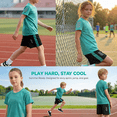 thumbnail image 3 of Zwiiyzr 5 Pack Boys Girls Summer Solid Color Short Sleeve Shorts Set 2 Piece Outfit Athletic Running Sportswear Quick Dry Elastic Waist, 3 of 10