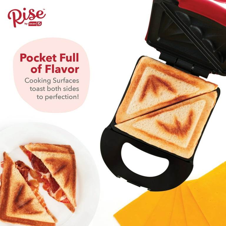 Rise By Dash Compact Pocket Electric Sandwich Maker, Toasting, Omelets &  More, Non-Stick Surfaces - Red 