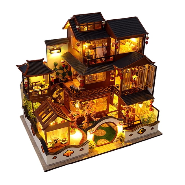 Kit de DIY con muebles, rompecabezas de construcción, decoración para hogar, artesanal, modelo decorativo en miniatura para