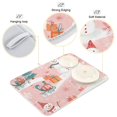 thumbnail image 3 of Yayeee Dish Drying Mat for Kitchen Counter 16"x18" Microfiber Absorbent Pad, Pink Christmas Snowman, 3 of 7