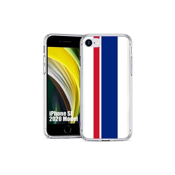 TalkingCase Slim Phone Case Cover Compatible for Apple iPhone SE 2022/3rd/2020/8/7, Racing Stripe 5 Print, USA