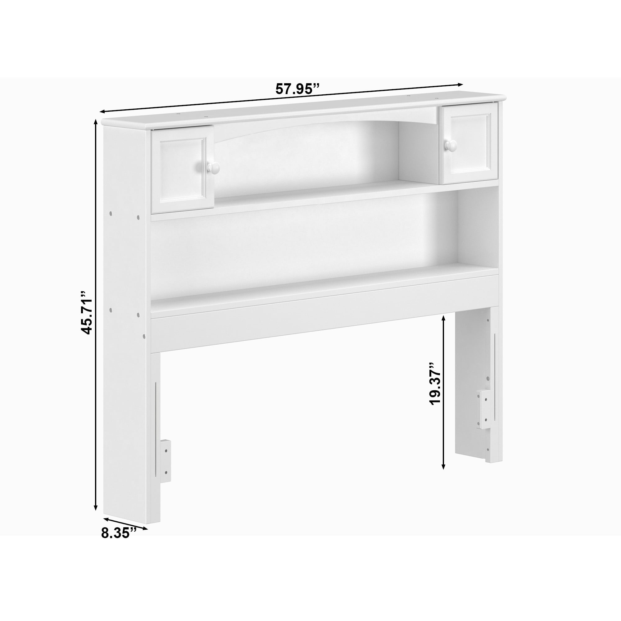 AFI Newport Full Bookcase Headboard, White