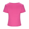 thumbnail image 4 of Sexlip Women's Square Neck Short Sleeve Slim Top Lightweight Material Versatile Design Daily Casual Wear Pink S, 4 of 5