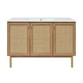 thumbnail image 3 of Classe 48 in. Brown Oak Bathroom Vanity With White, 3-Hole Ceramic Sink Top, 3 of 8