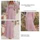 thumbnail image 3 of Dress Long Sleeve Round Neck Layered Pleated Casual Fashionable Swing Maxi Dress for Women Pink XL, 3 of 3