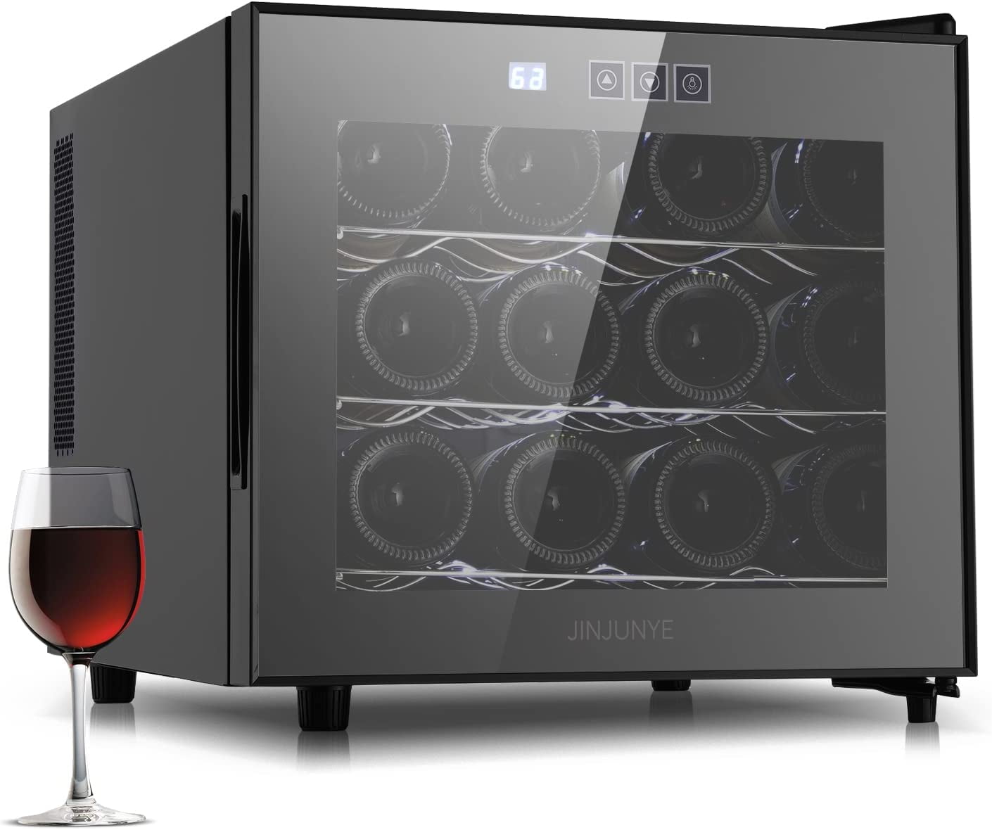 JINJUNYE Wine Fridge Countertop Small Wine Cooler Refrigerator with