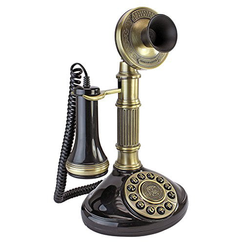 HANDMADE Vintage Candlestick Retro  Phone Rotary Dial Home Office Decor WORKING 