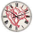 thumbnail image 1 of DesignArt Red Coral 2 Large Wall Clock, 1 of 2