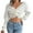 White, variant on IROINNID Womens Sweater V-Neck Pullover Sweater Solid Color Leisure Cropped Long Sleeve Knit Sweater