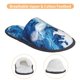 thumbnail image 3 of Fotbe Blue White Fluid Art Pantuflas Peludas para Mujer con Estampado, Zapatillas de Peluche, Zapatos de Invierno para Casa, Uso Interior y Exterior-Large, 3 of 8