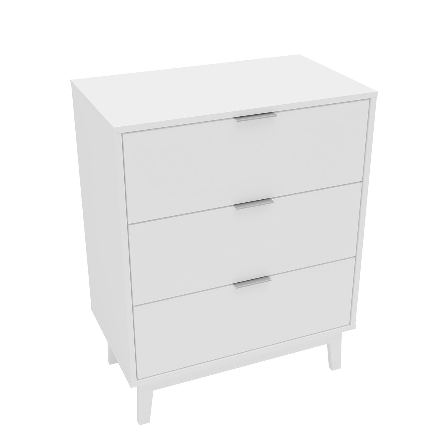 Polifurniture Victoria Modern 3 Drawer Wood Dresser, White