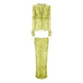 thumbnail image 5 of LMLYSoH Women’s Two Piece Summer Outfits, Tie-up Front Sheer Mesh Tops and Long Skirt Set, 5 of 9
