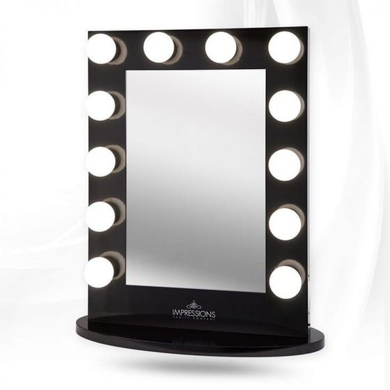 Hollywood Iconic Xl Vanity Mirror In Black W Frosted Led Bulbs