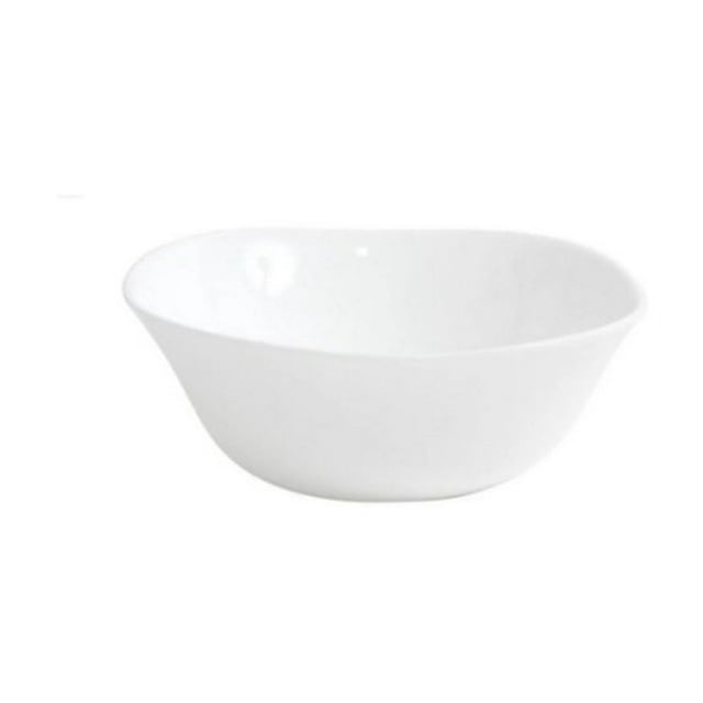 Ensaladera de Vidrio Bormioli Rocco, Cuenco Hondo con Borde Ondulado, Diseño Blanco Minimalista, Colección Parma, 14 cm, Hecho en Italia