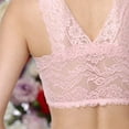 thumbnail image 4 of SMihono Fashion Women's Sexy Racerback Lace Plunge Bralette Padded Bra Top Racerback Bralette - Wireless Lace Bralette for Women Pink XL, 4 of 6