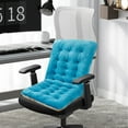 thumbnail image 3 of Clearance! Plush office chair cushion,One-piece office chair back cushion for back,Desk chair cushion with tie,Non slip seat cushion,Fit desk chair cushion for long sitting 33x18inches Sky Blue, 3 of 6