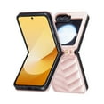 thumbnail image 6 of Allytechgroup for Samsung Galaxy Z Flip 7 FE/ Galaxy Z Flip 6 Case with Shoulder Strap, Slim PU Leather & Soft TPU Back Cover Anti-Slip Rugged Shockproof Rubber Bumper Phone Protective Shell, Rosegold, 6 of 11