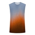 thumbnail image 4 of hlysgo Tank Tops for Men Trendy Gradient Graphic Sleeveless Tee Shirts Fitted Workout Tank Tops Summer Running Gym Sleeveless Shirts Coffee,Size XL, 4 of 5