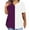 Purple, variant on Shirts for Women Short Sleeve Solid Color Patchwork V-Neck Casual Loose Blouse Army Green M