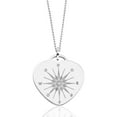 thumbnail image 2 of Inspirational Heart Compass Pendant Necklace in Stainless Steel - Life Is A Journey, 2 of 3
