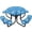 Blue | Round, variant on Garvee Outdoor Picnic Table, 46" Square Heavy Duty Patio Table with Umbrella Hole and Integrated Benches for Garden, Backyard & Restaurants, Blue