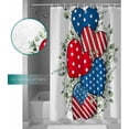 thumbnail image 3 of Red Blue Stars Shower Curtain Waterproof Red Blue Hearts Eucalyptus Laeves Shower Curtain for Bathroom,Bathtub,Shower, 4th of July White Shower Curtain Set with Hooks 72x72 Inch, 3 of 6