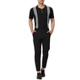 thumbnail image 2 of Lars Amadeus Men's Color Block Paneled Short Sleeves Golf Polo Shirts, 2 of 5