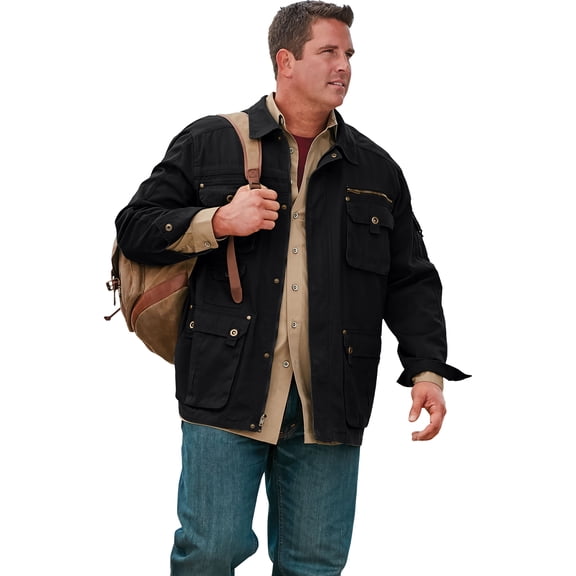 Boulder Creek By Kingsize Men's Big & Tall 9 Pocket Twill Utility Jacket