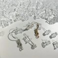 500pcs Ear Plug Box Clear Silicone Rubber Alloy Earring Clasp Earrings