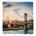 thumbnail image 3 of Ambesonne USA Shower Curtain, Manhattan Bridge in NYC, 69"Wx84"L, Multicolor, 3 of 5