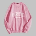 thumbnail image 2 of Ediodpoh 2025 Women's Hoodless Pullover Hatless Sweatershirt Sports Casual Top Letter Printing Color sweatshirts for women Pink_002 M, 2 of 3